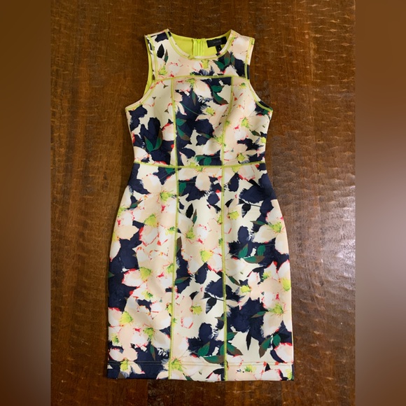 J.Crew Size 4 Cove Multicolored Floral Print Sleeveless Scuba Sheath Dress - Picture 13 of 13